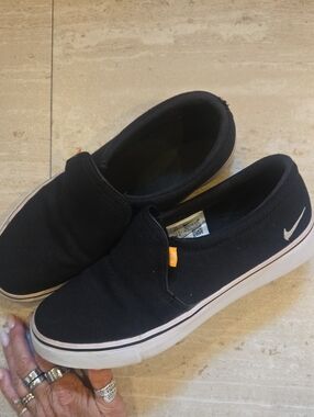 Nike Black Canvas Slip-On Sneakers
